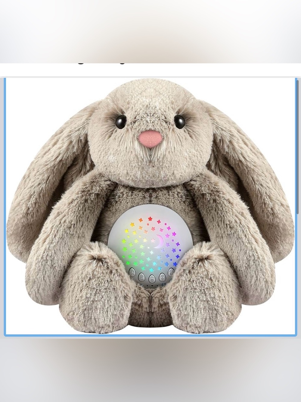BEREST Baby Sleep Soother Bedtime Bunny with Starry Projector Night Light